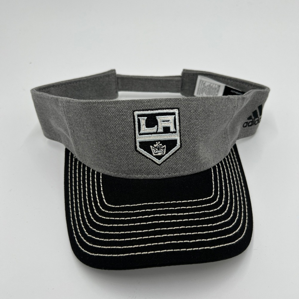 Adidas LA Kings NHL Visor Hat Gray Black Adjustable Authentic Headwear Cotton
